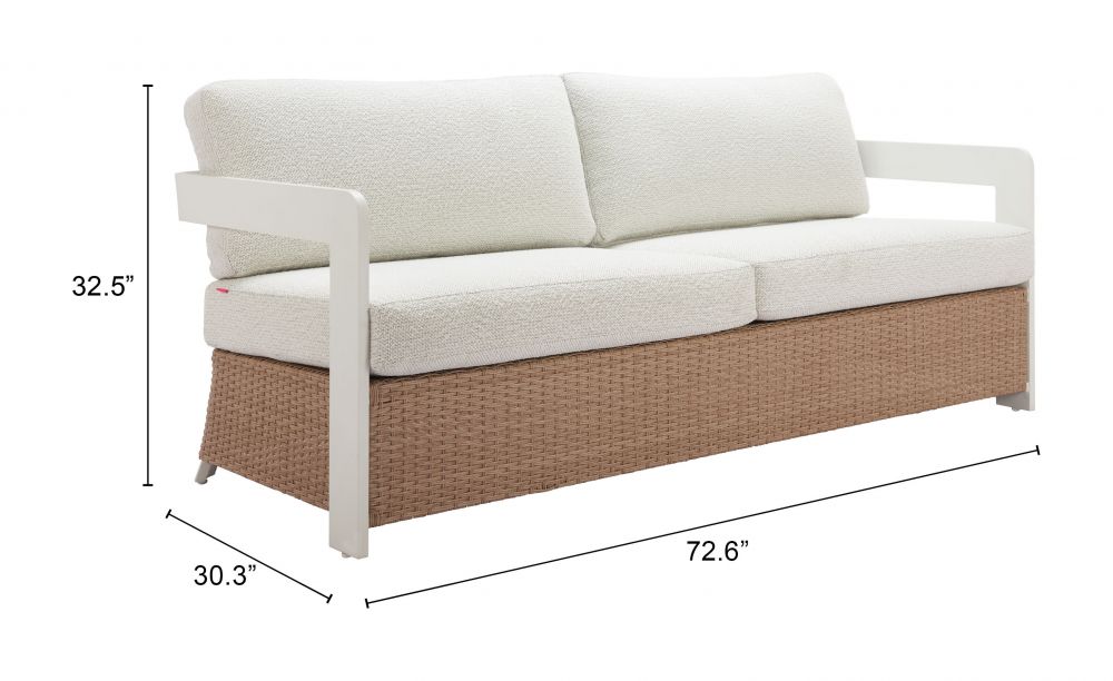 Zuo Modern Gelo Olefin Fabric Outdoor Sofa