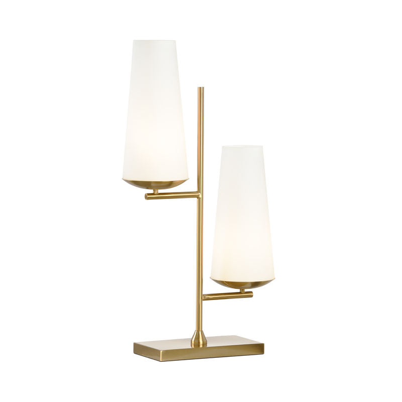 Wildwood Geminate White Frosted Glass Table Lamp