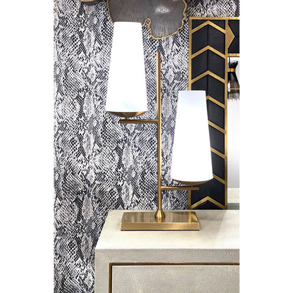Wildwood Geminate White Frosted Glass Table Lamp