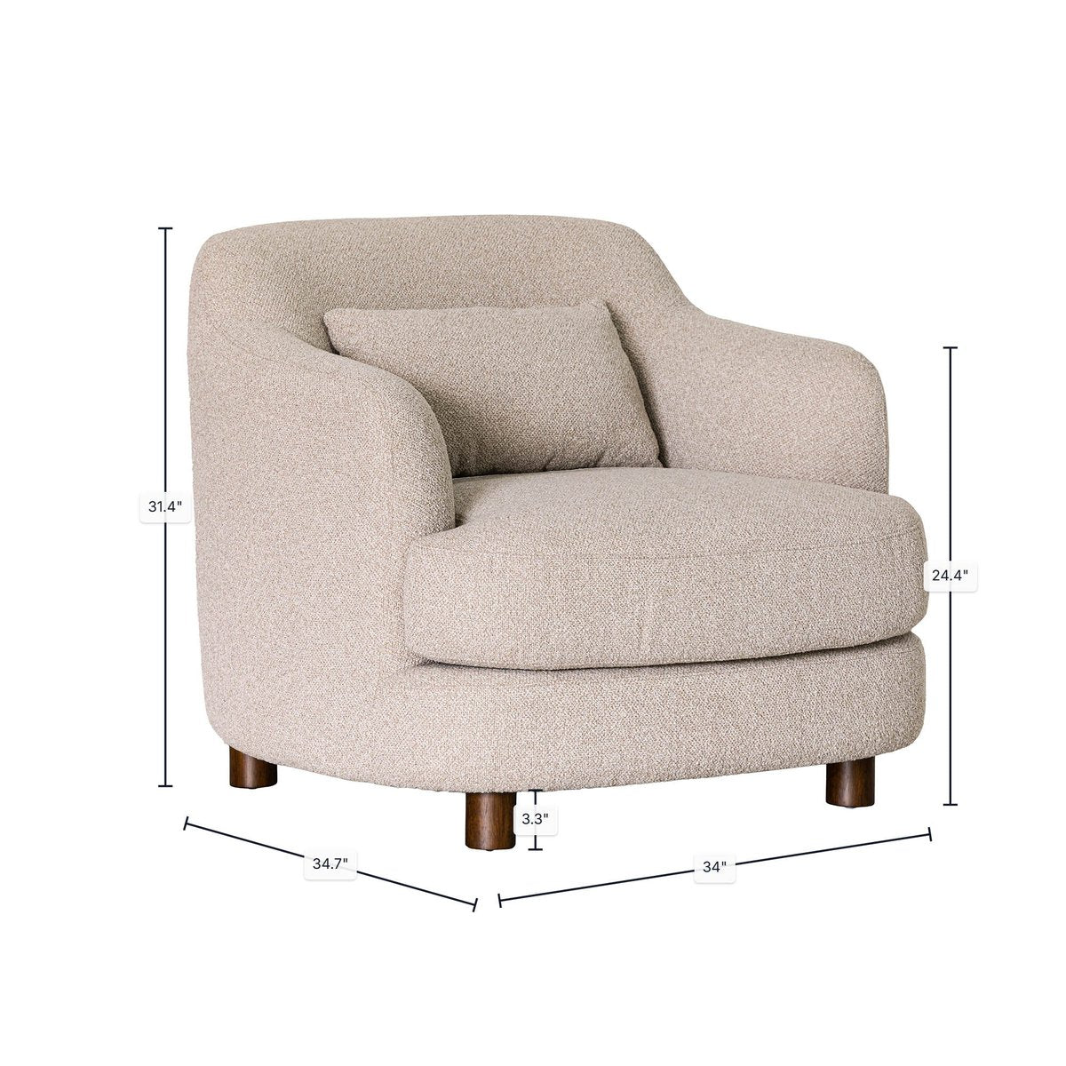 LH Home Generation Beige Fabric Club Chair