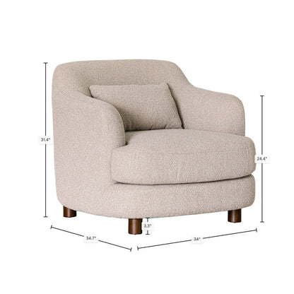 LH Home Generation Beige Fabric Club Chair