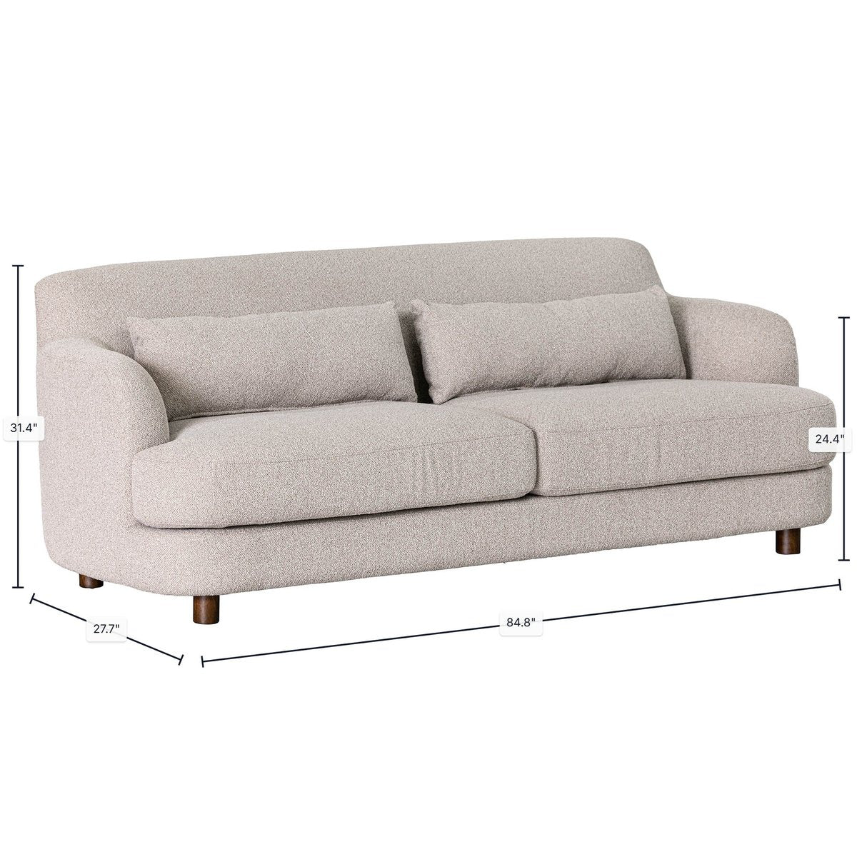 LH Home Generation Beige Fabric Sofa