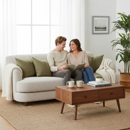 LH Home Generation Beige Fabric Sofa