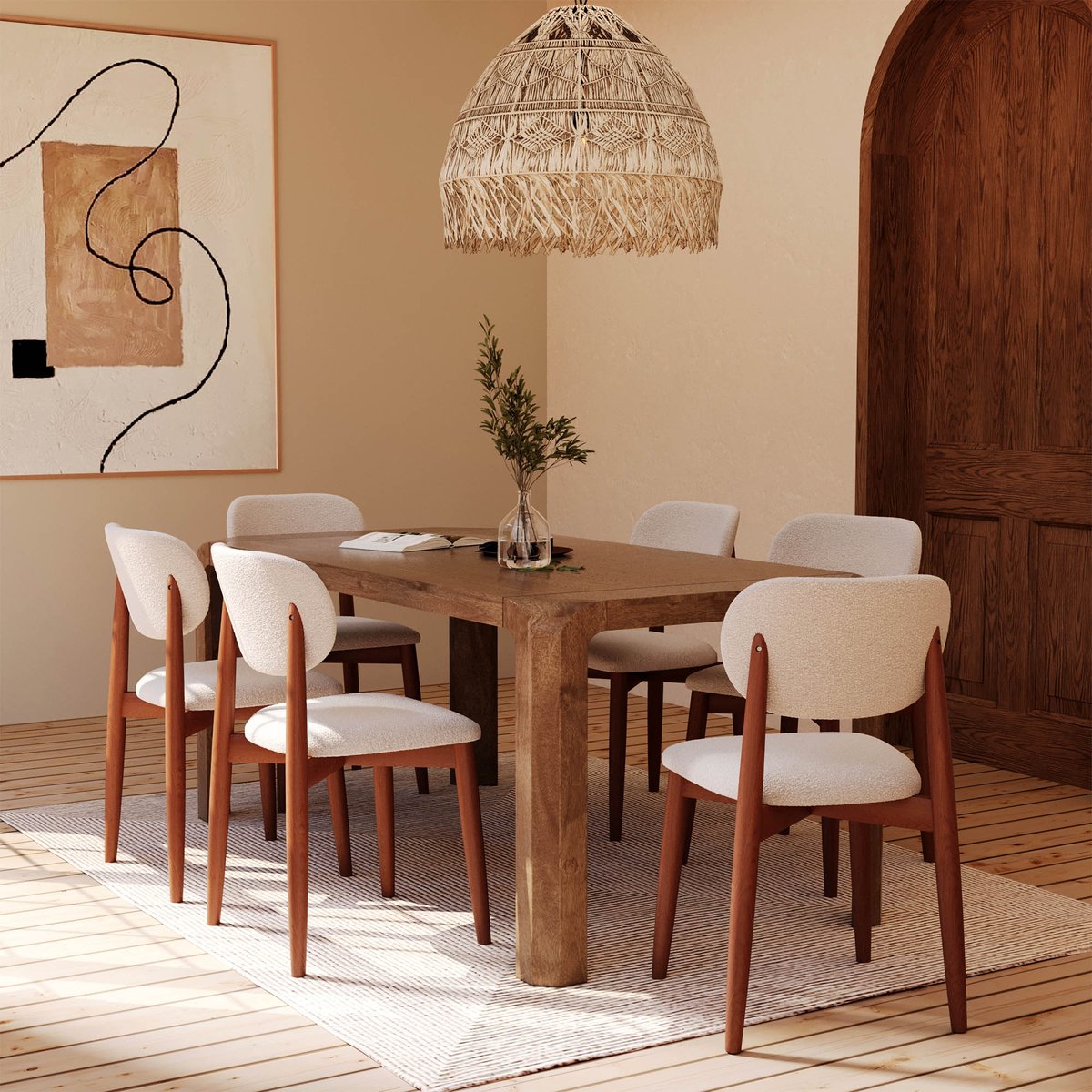 LH Home Genesis Wooden Rectangular Dining Table