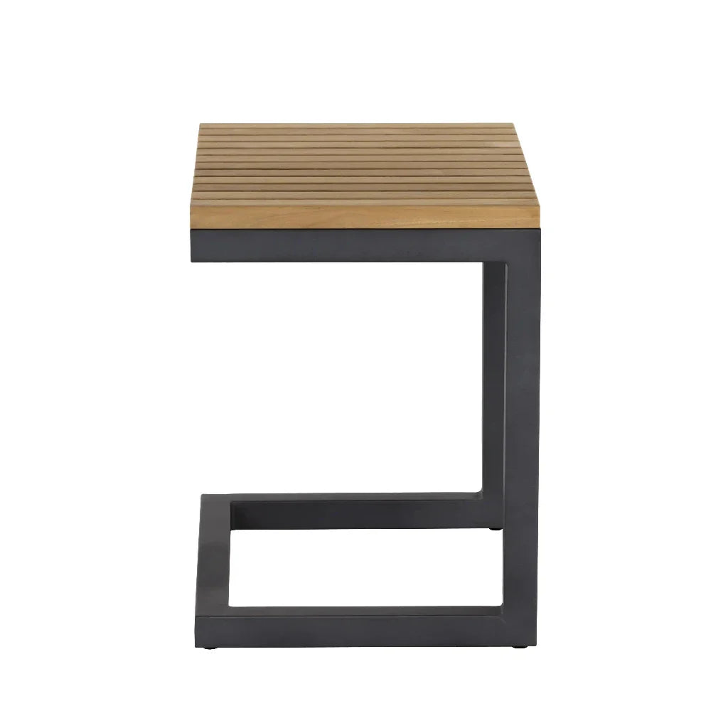 Geneve Aluminum Outdoor C-Shaped End Table