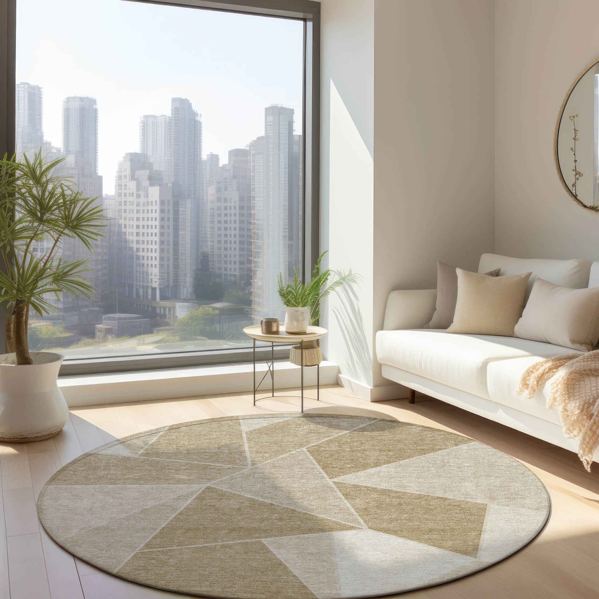 Addison Rugs Gentle Waves Beige Washable Indoor-Outdoor Rug
