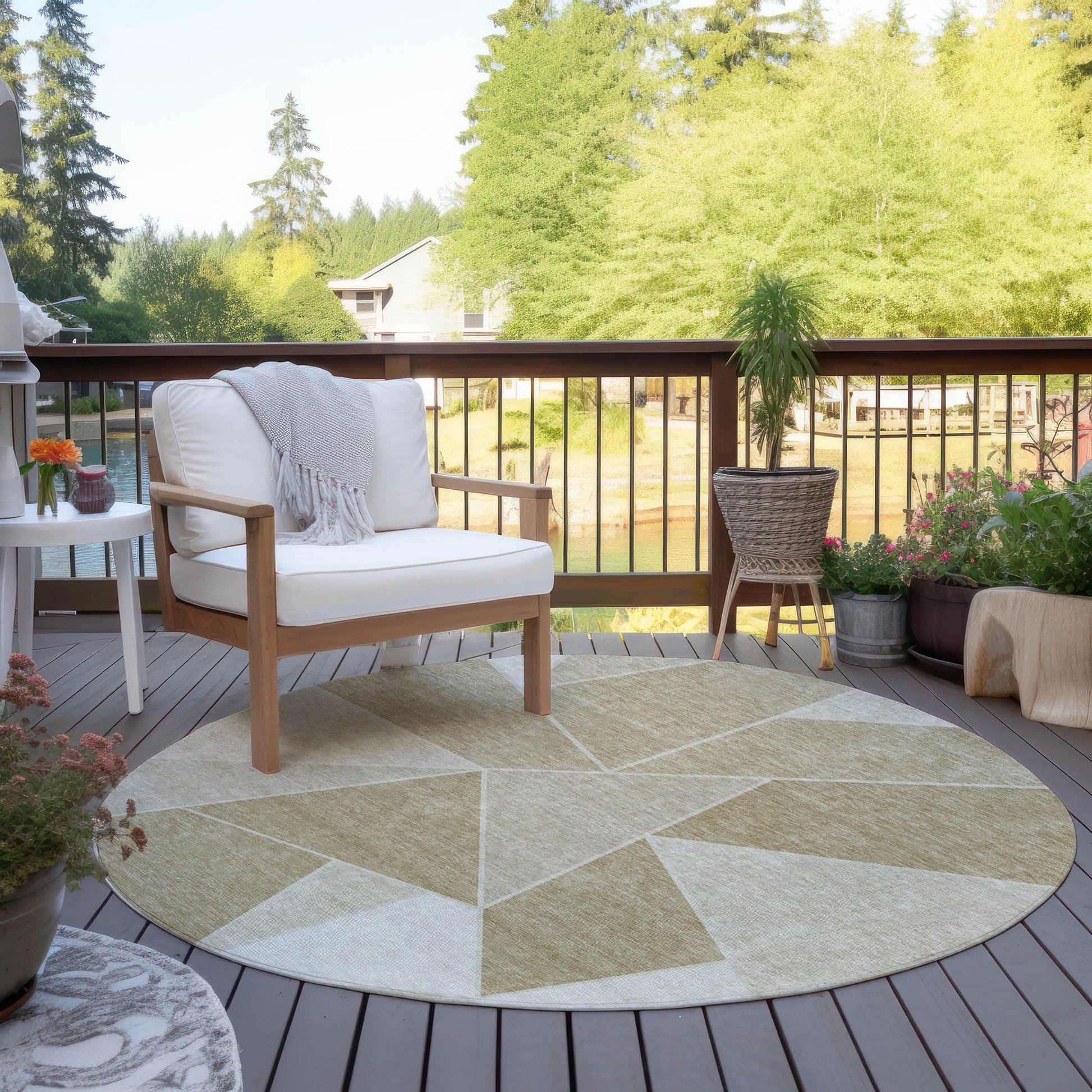 Addison Rugs Gentle Waves Beige Washable Indoor-Outdoor Rug