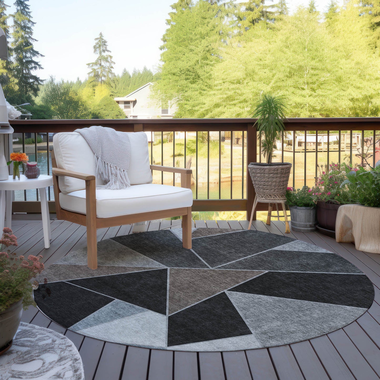 Addison Rugs Gentle Waves Brown Washable Indoor-Outdoor Rug