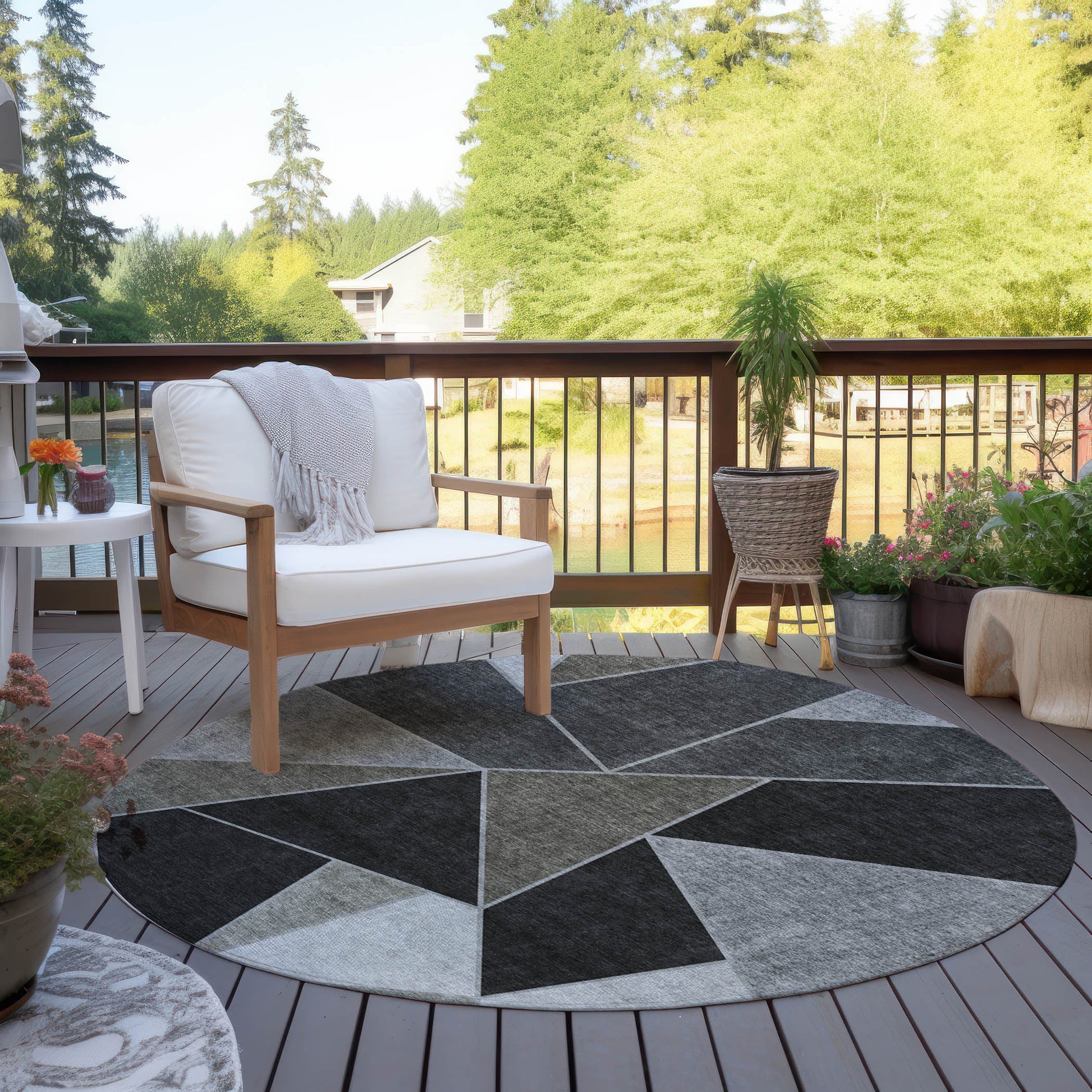 Addison Rugs Gentle Waves Chocolate Washable Indoor-Outdoor Rug