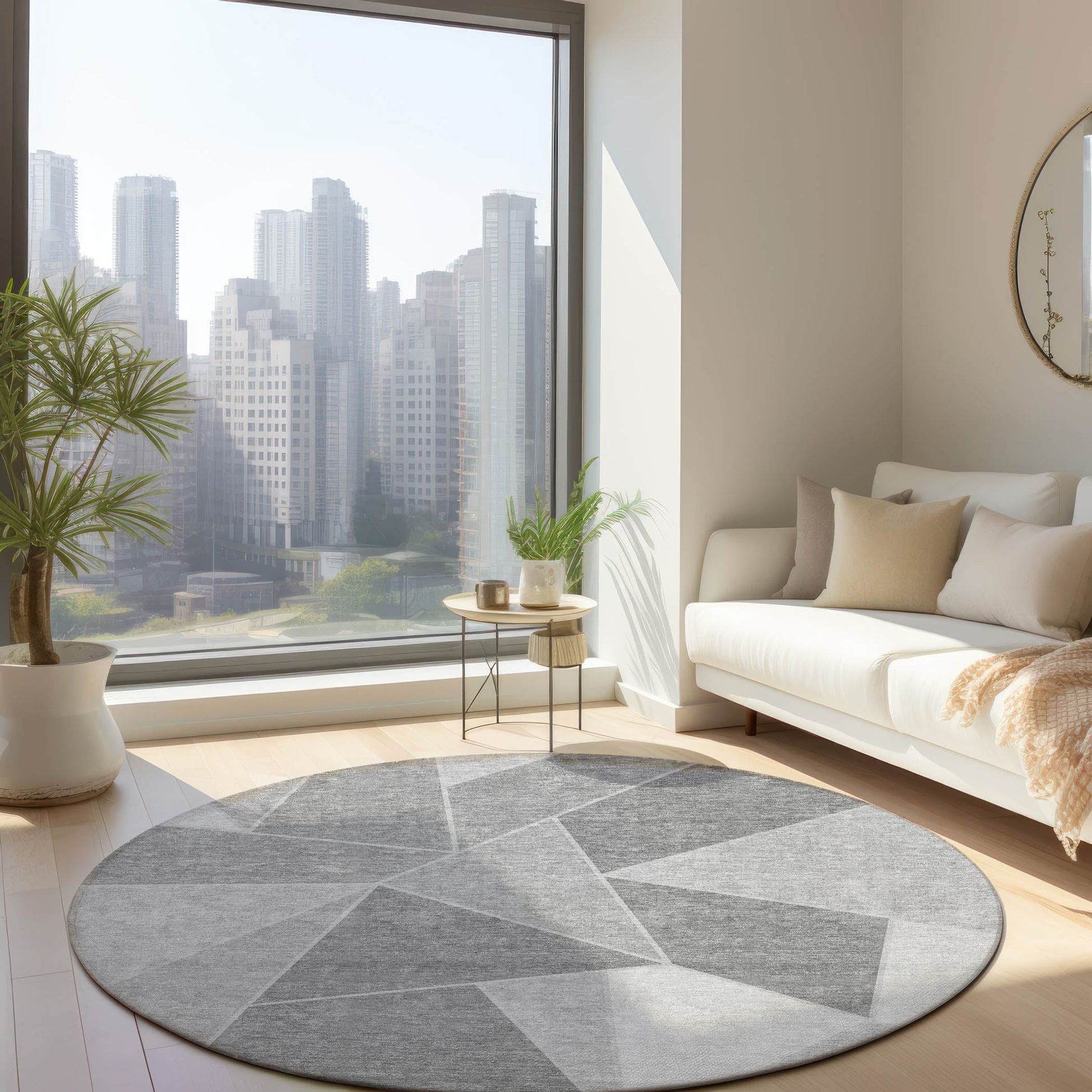 Addison Rugs Gentle Waves Grey Washable Indoor-Outdoor Rug