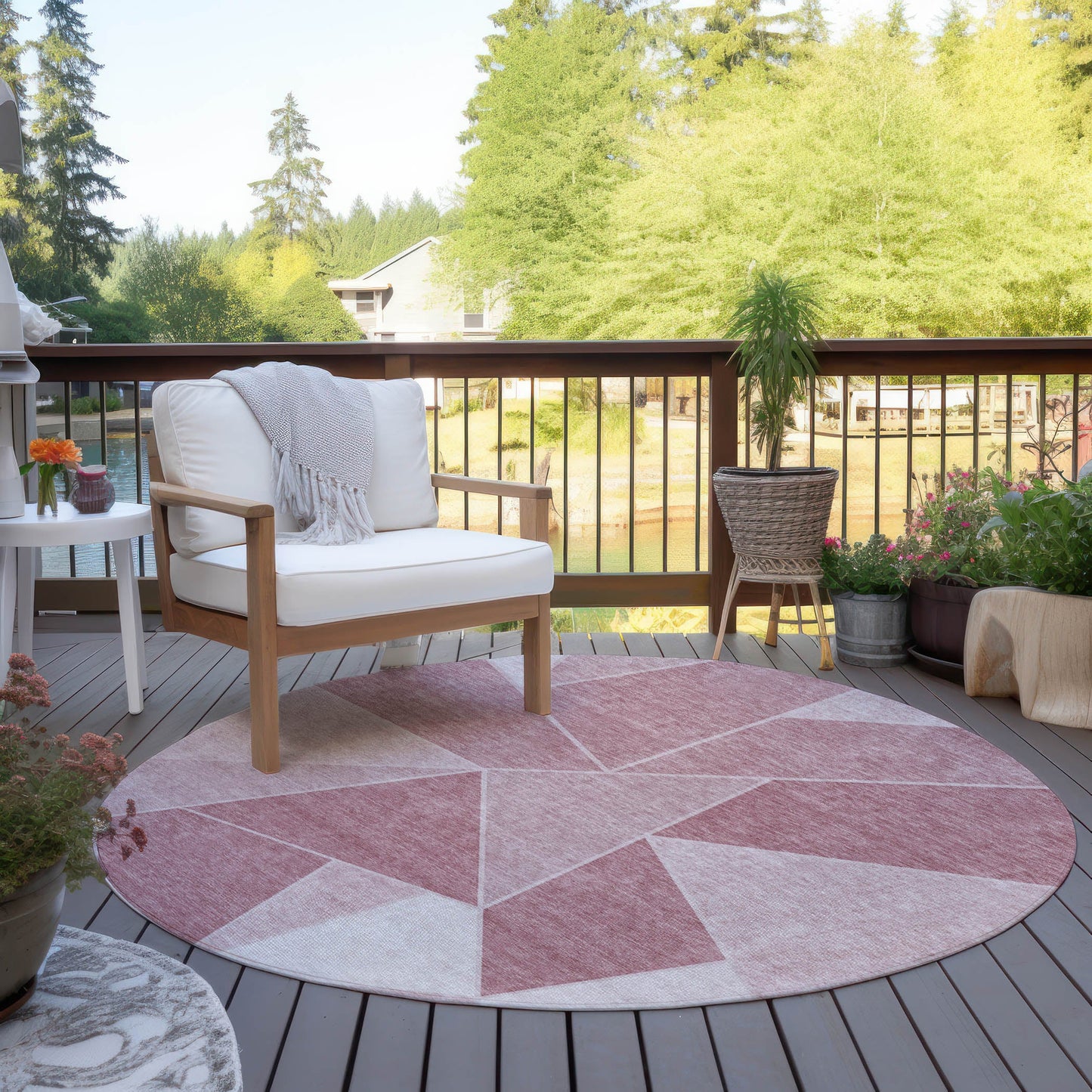 Addison Rugs Gentle Waves Pink Washable Indoor-Outdoor Rug