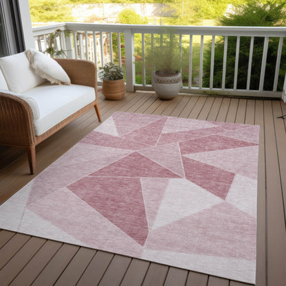 Addison Rugs Gentle Waves Pink Washable Indoor-Outdoor Rug