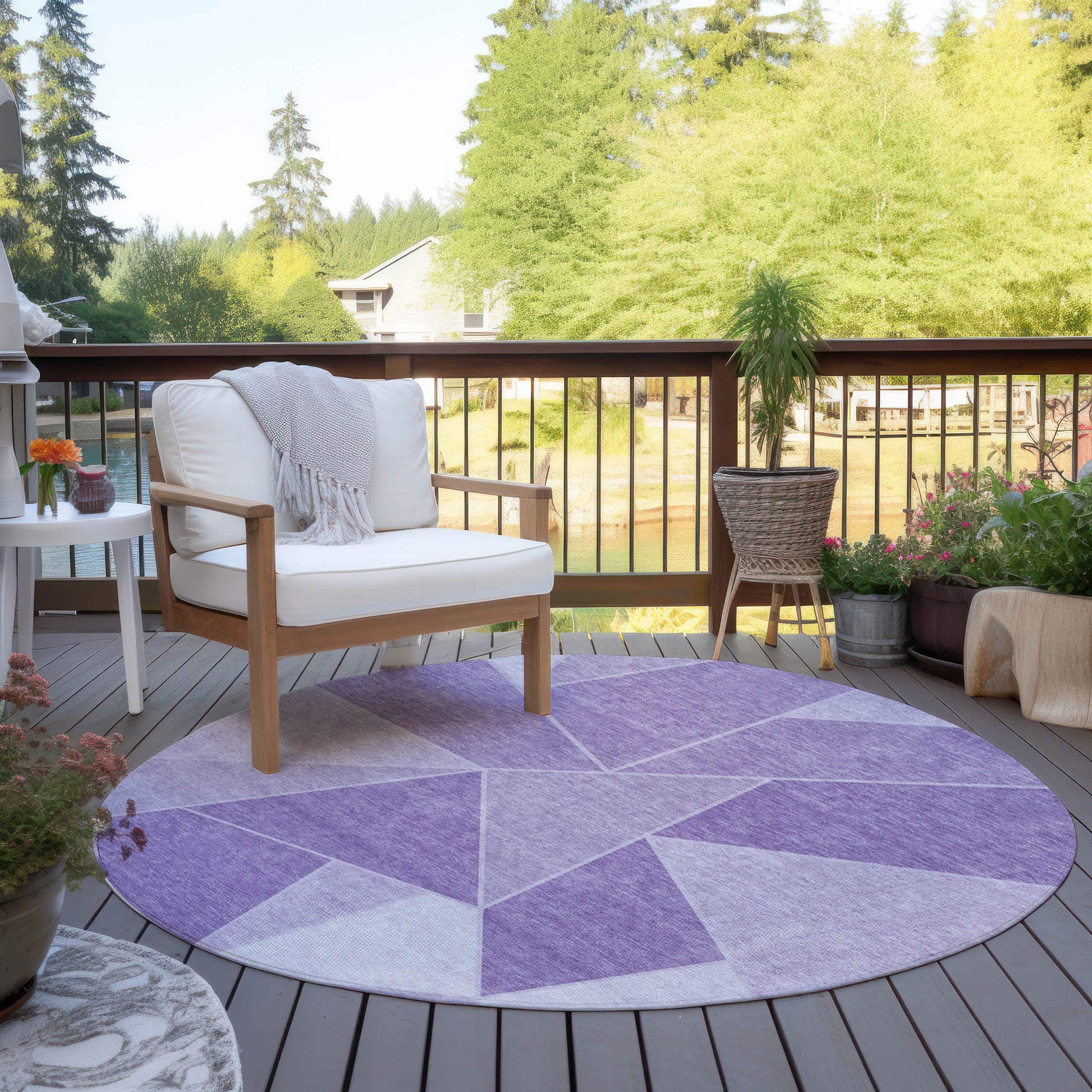 Addison Rugs Gentle Waves Lilac Washable Indoor-Outdoor Rug