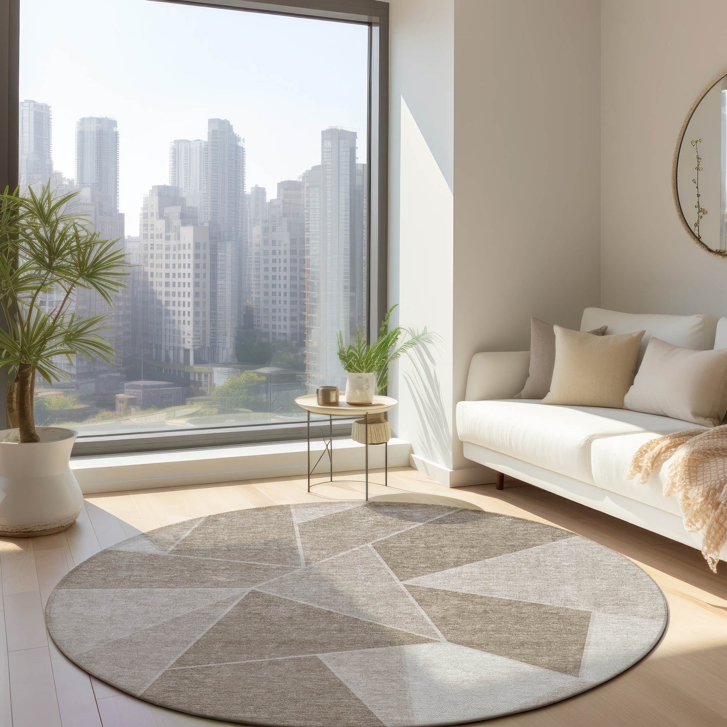 Addison Rugs Gentle Waves Taupe Washable Indoor-Outdoor Rug