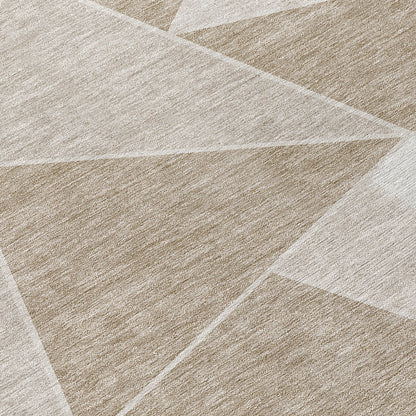 Addison Rugs Gentle Waves Taupe Washable Indoor-Outdoor Rug