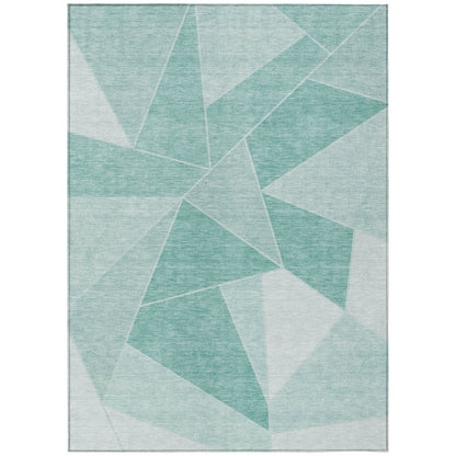 Addison Rugs Gentle Waves Teal Washable Indoor-Outdoor Rug