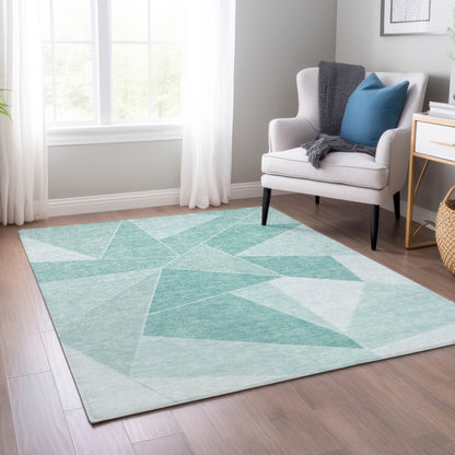 Addison Rugs Gentle Waves Teal Washable Indoor-Outdoor Rug
