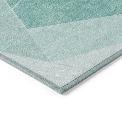 Addison Rugs Gentle Waves Teal Washable Indoor-Outdoor Rug