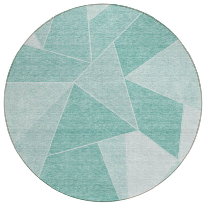 Addison Rugs Gentle Waves Teal Washable Indoor-Outdoor Rug