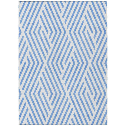 Addison Rugs Geometric Blue Washable Indoor-Outdoor Rug