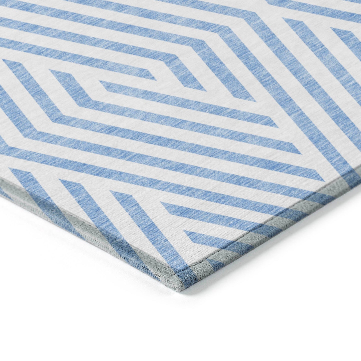 Addison Rugs Geometric Blue Washable Indoor-Outdoor Rug