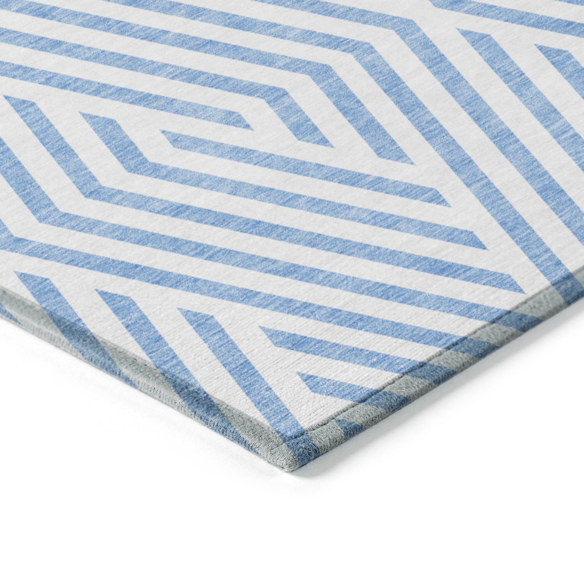 Addison Rugs Geometric Blue Washable Indoor-Outdoor Rug