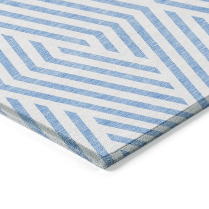 Addison Rugs Geometric Blue Washable Indoor-Outdoor Rug