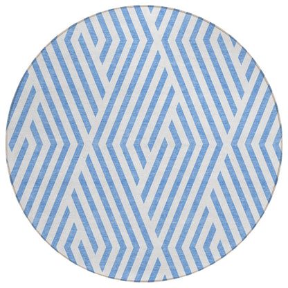 Addison Rugs Geometric Blue Washable Indoor-Outdoor Rug