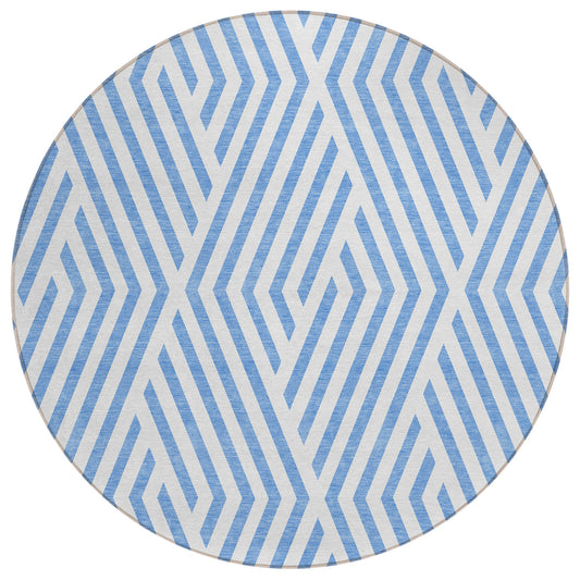 Addison Rugs Geometric Blue Washable Indoor-Outdoor Rug