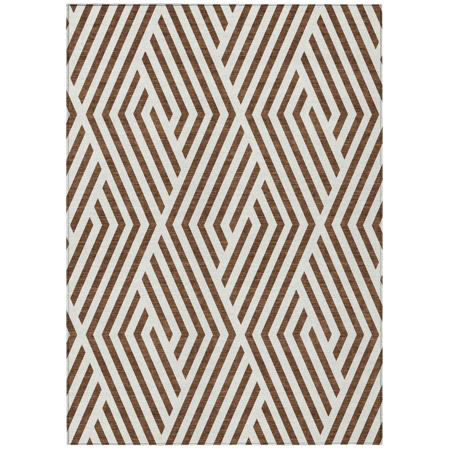 Addison Rugs Geometric Brown Washable Indoor-Outdoor Rug