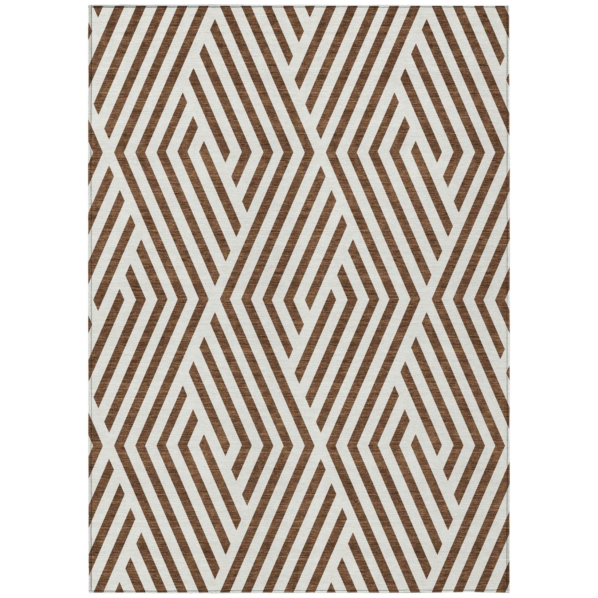 Addison Rugs Geometric Brown Washable Indoor-Outdoor Rug