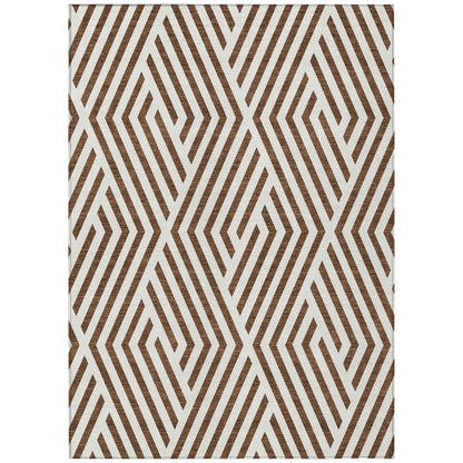 Addison Rugs Geometric Brown Washable Indoor-Outdoor Rug