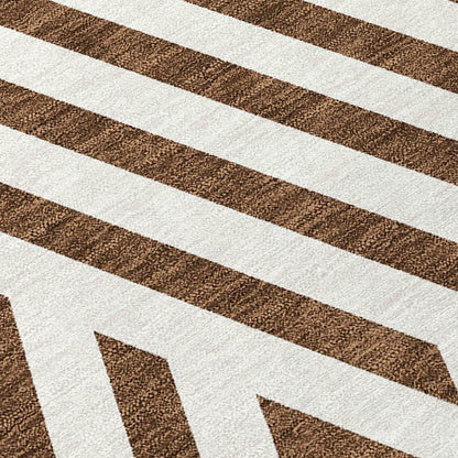 Addison Rugs Geometric Brown Washable Indoor-Outdoor Rug
