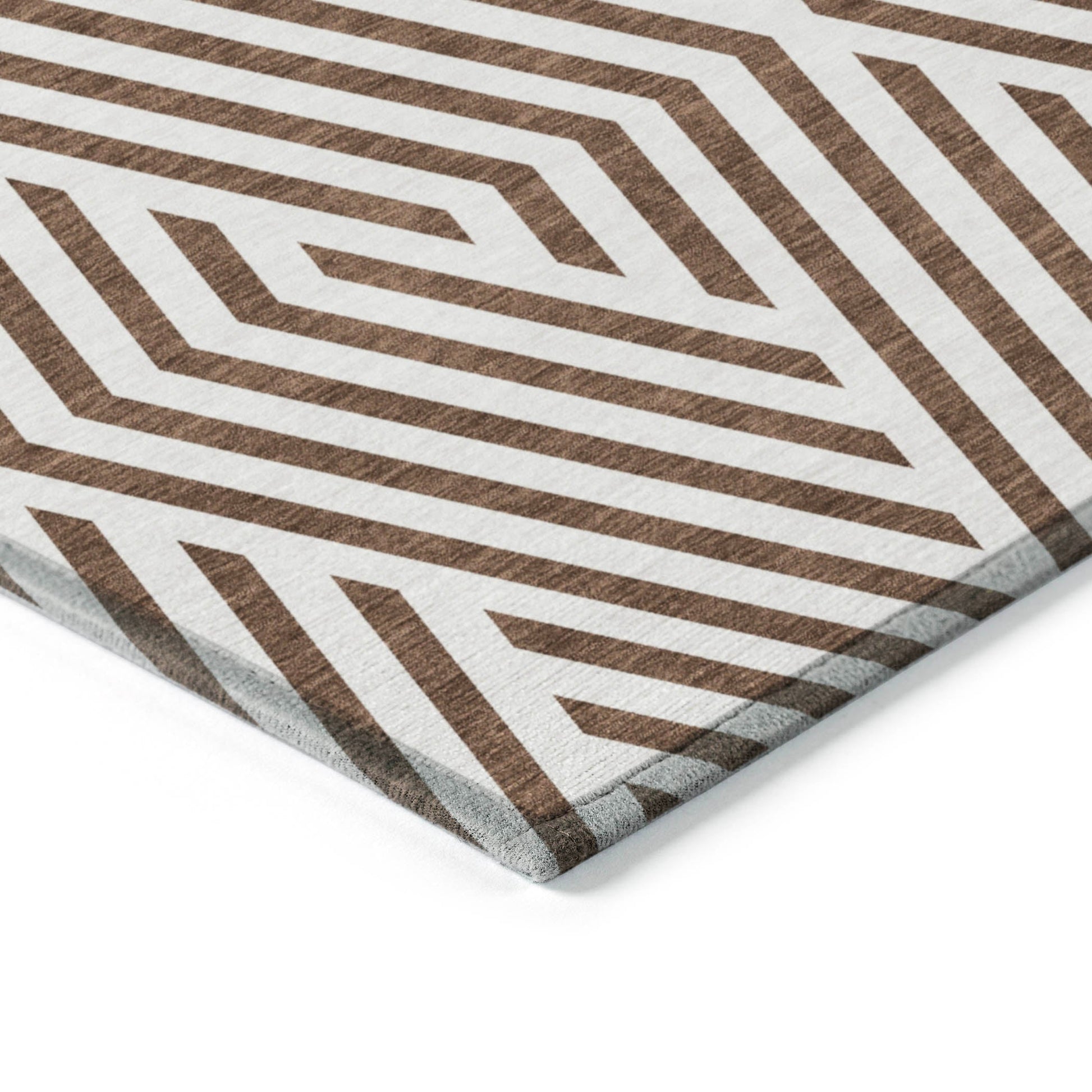 Addison Rugs Geometric Brown Washable Indoor-Outdoor Rug