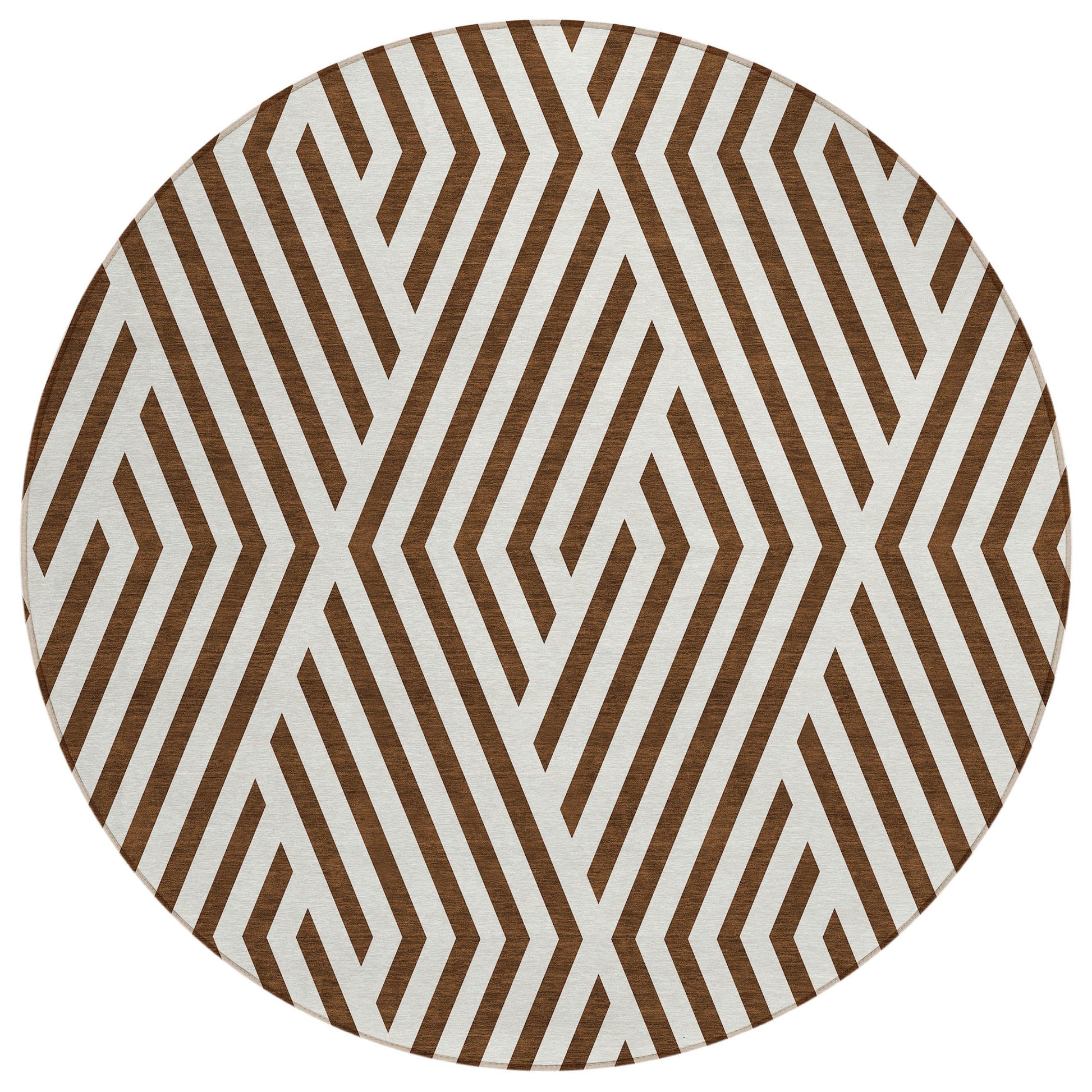 Addison Rugs Geometric Brown Washable Indoor-Outdoor Rug