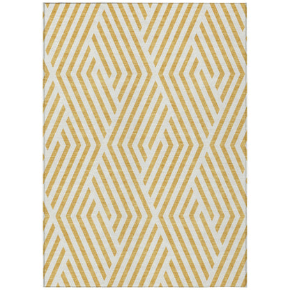 Addison Rugs Geometric Gold Washable Indoor-Outdoor Rug