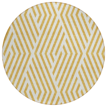 Addison Rugs Geometric Gold Washable Indoor-Outdoor Rug