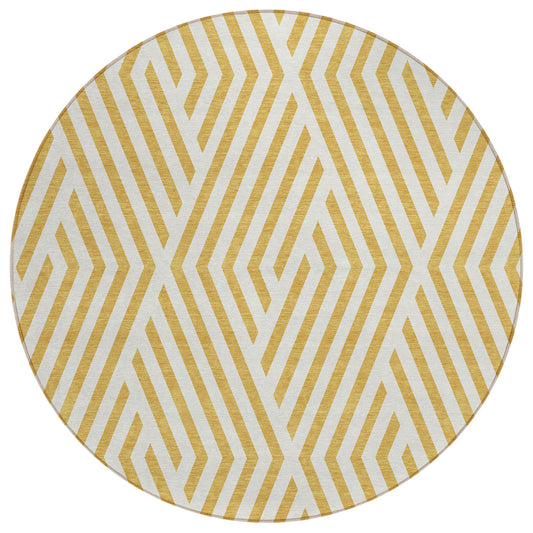 Addison Rugs Geometric Gold Washable Indoor-Outdoor Rug