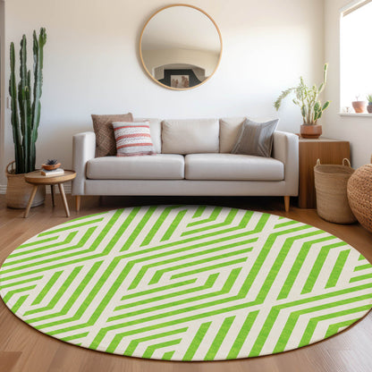 Addison Rugs Geometric Green Washable Indoor-Outdoor Rug