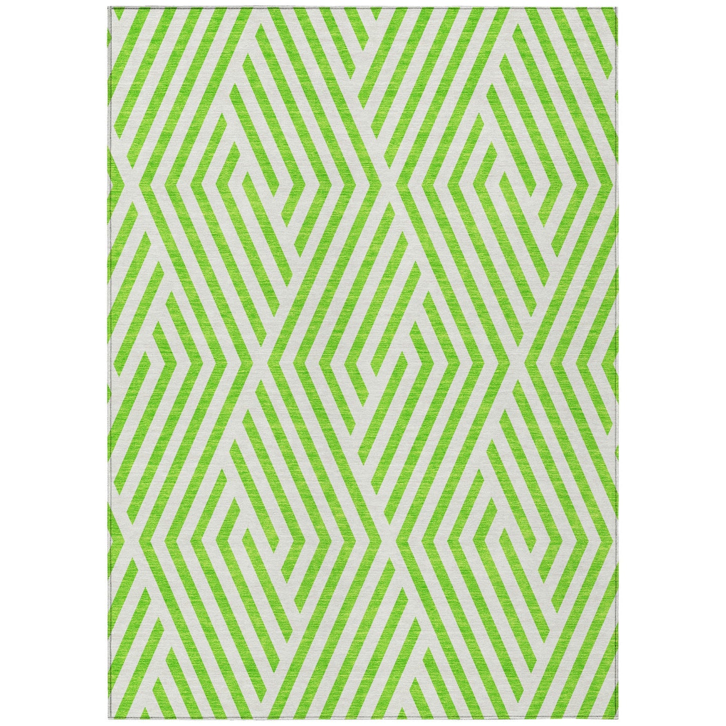 Addison Rugs Geometric Green Washable Indoor-Outdoor Rug