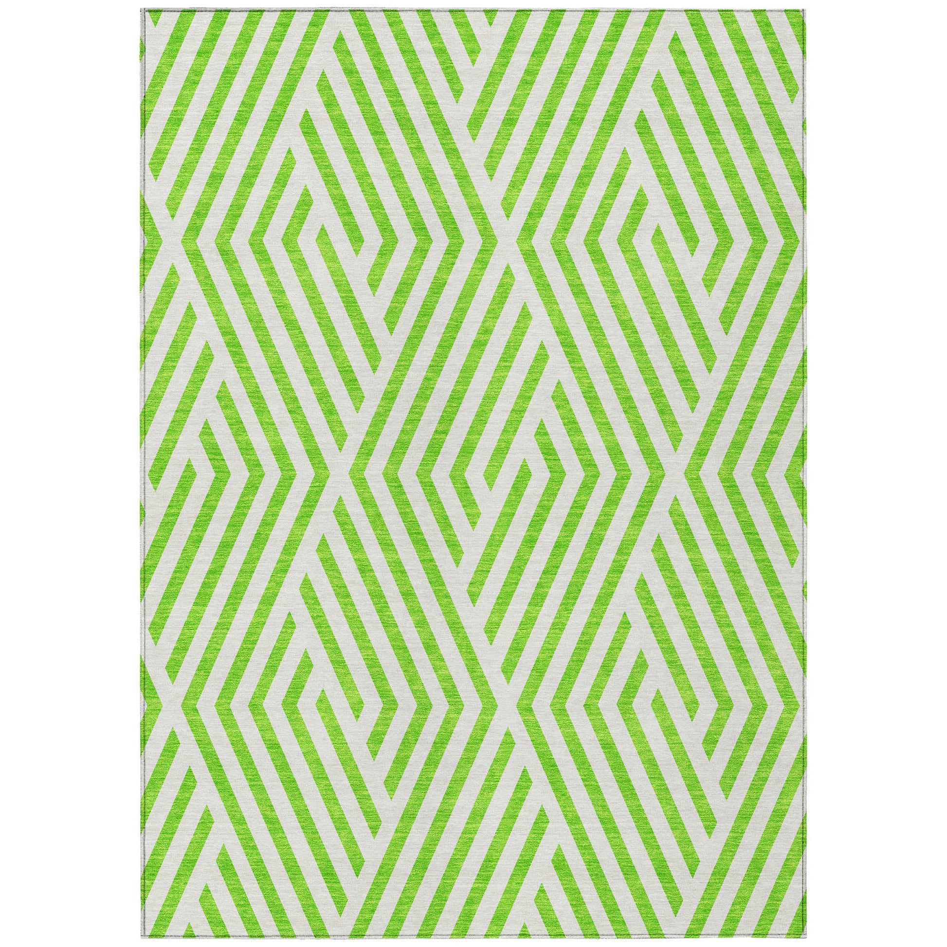 Addison Rugs Geometric Green Washable Indoor-Outdoor Rug