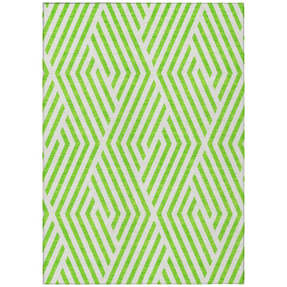Addison Rugs Geometric Green Washable Indoor-Outdoor Rug