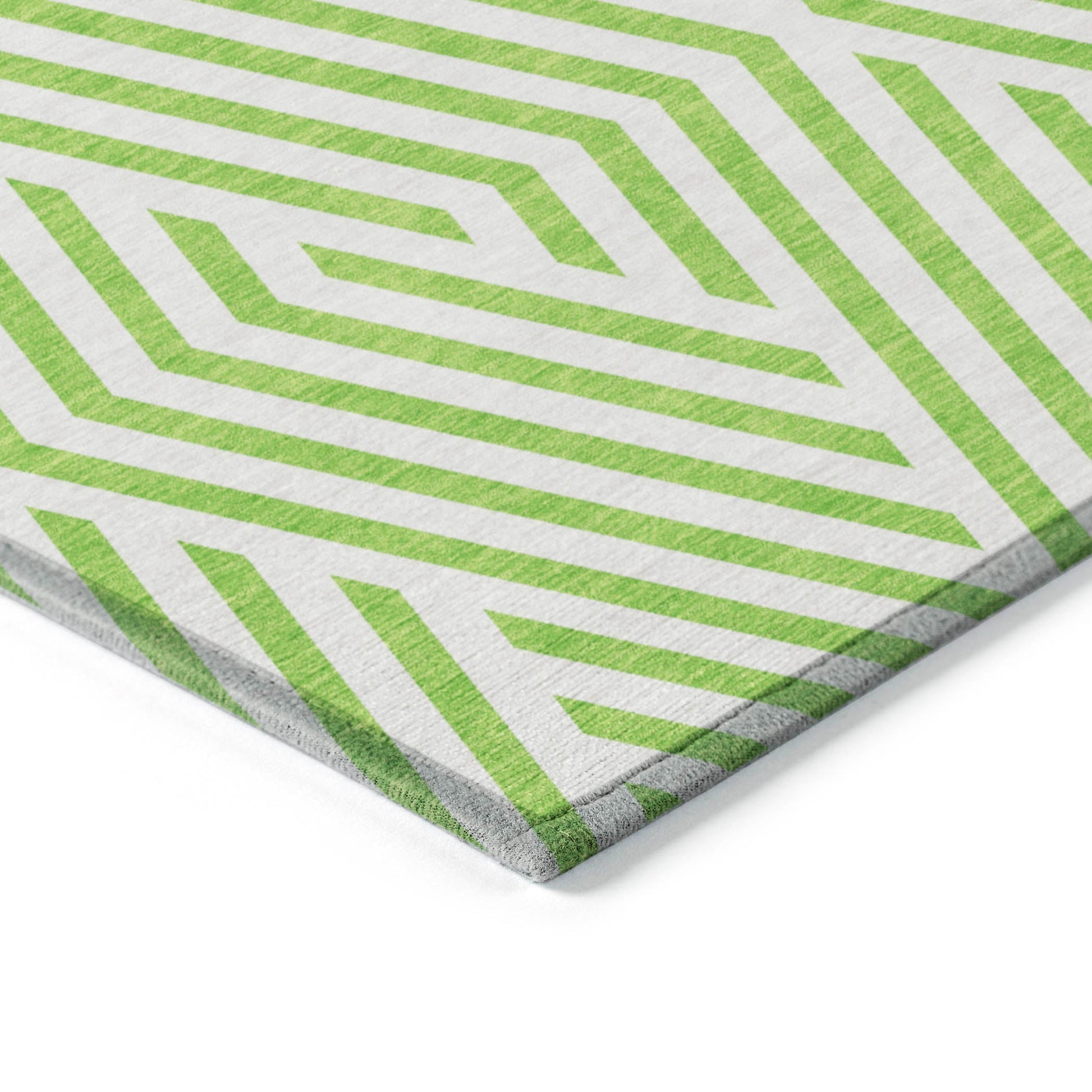Addison Rugs Geometric Green Washable Indoor-Outdoor Rug