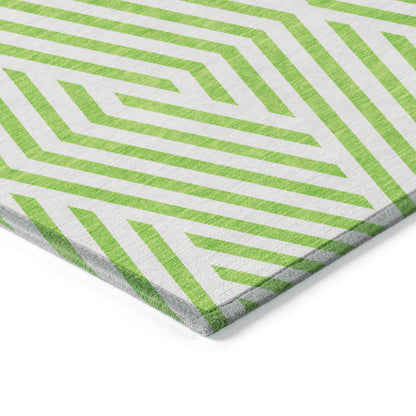 Addison Rugs Geometric Green Washable Indoor-Outdoor Rug