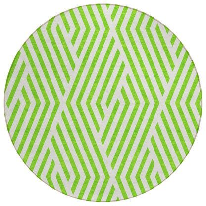 Addison Rugs Geometric Green Washable Indoor-Outdoor Rug