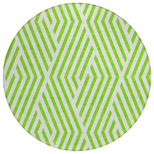 Addison Rugs Geometric Green Washable Indoor-Outdoor Rug