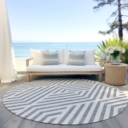 Addison Rugs Geometric Grey Washable Indoor-Outdoor Rug