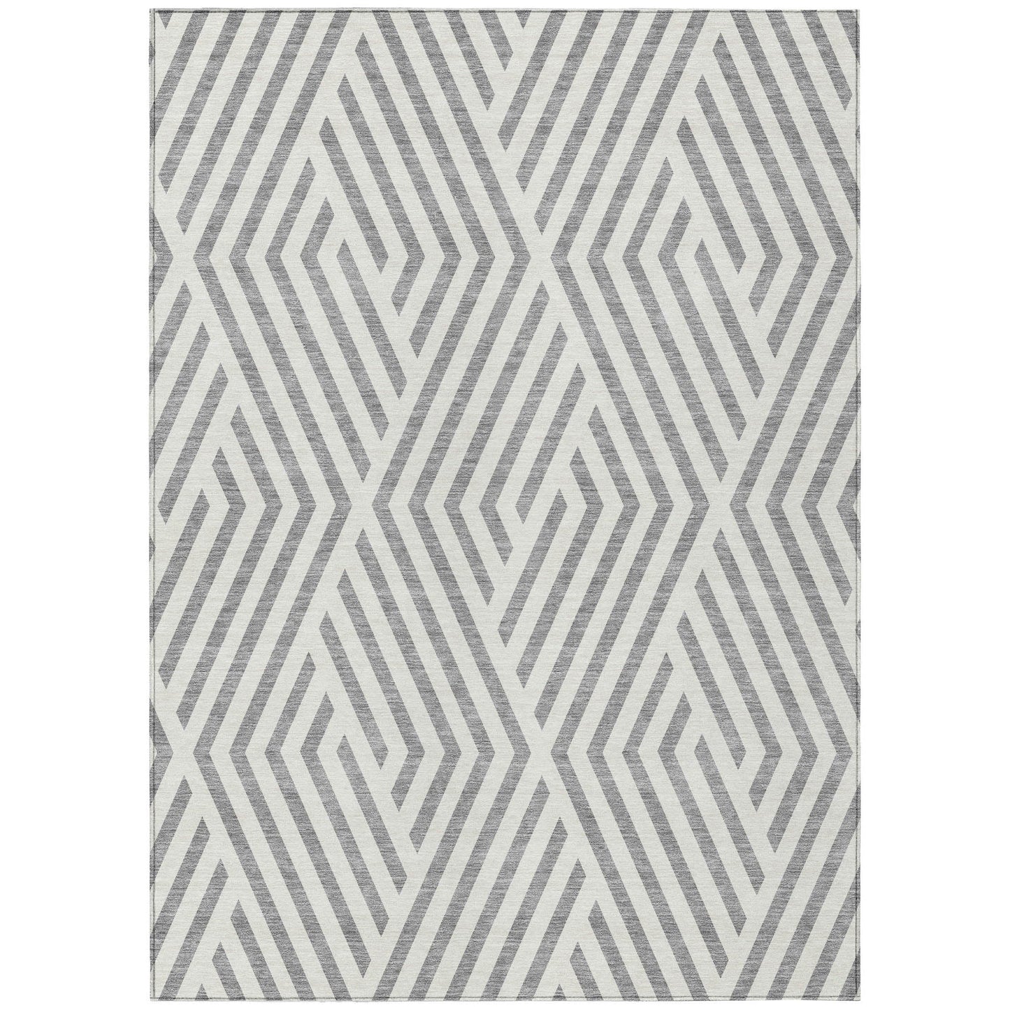 Addison Rugs Geometric Grey Washable Indoor-Outdoor Rug