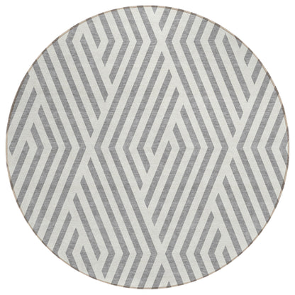 Addison Rugs Geometric Grey Washable Indoor-Outdoor Rug
