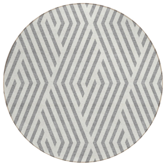Addison Rugs Geometric Grey Washable Indoor-Outdoor Rug